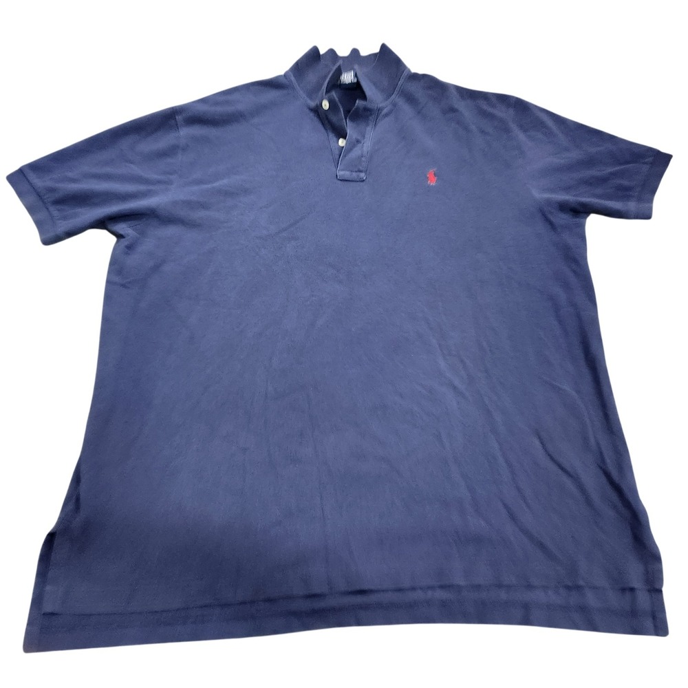 Polo By Ralph Lauren Polo Shirt Mens 2XL Blue Pony Logo Knit Short Sleeve Casual